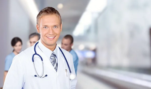 Schöne Ärztin Medizinischer Uniform Krankenhaus — Stockfoto