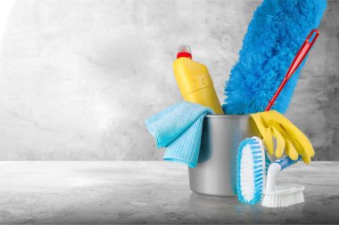 Mutfakta temizlik malzemeleri, yakın çekim.