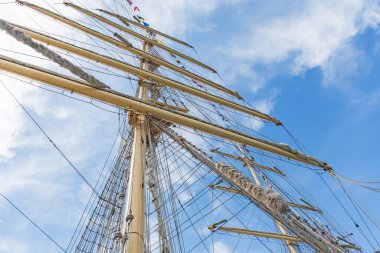 Eski yelkenli gemileri. Yat konsepti.