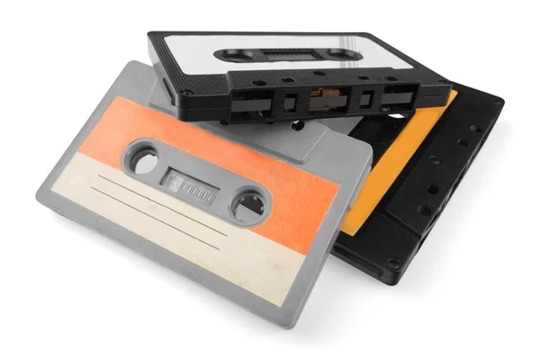 Retro Vintage Stapel Van Audio Cassettes — Stockfoto