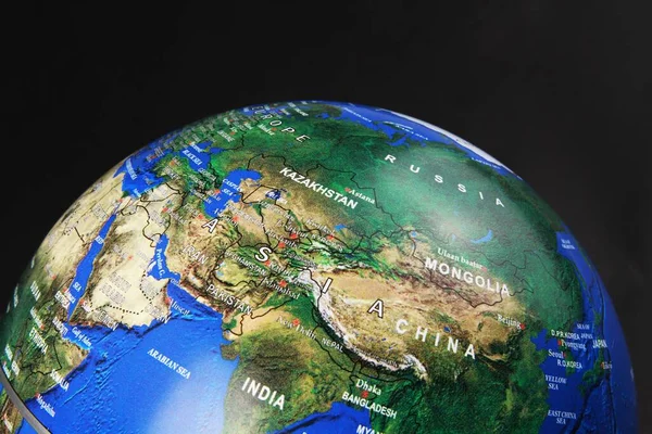 Jordklotet Med Världskarta — Stockfoto