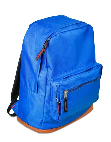 Mochila Azul Aislada Sobre Fondo Blanco —  Fotos de Stock