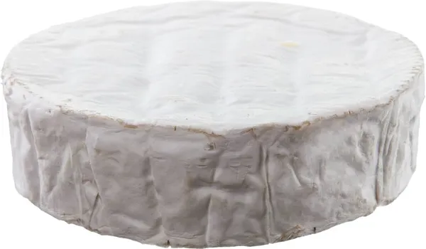 Runde Camembert Käse Isoliert Auf Weißem Hintergrund — Stockfoto