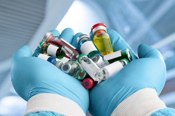 New Vaccine Prevention Coronavirus Covid Cov Doctors Hands — Stock Photo, Image