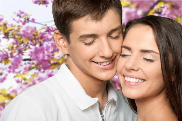 Close Young Couple Love — Stock Photo, Image