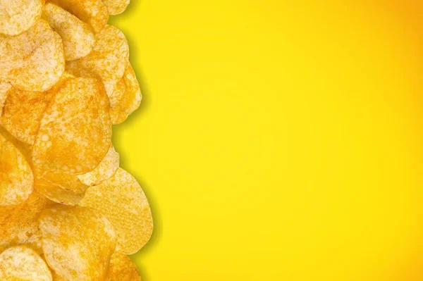 Tasty Salt Potato Chips Collection Desk — Stock Photo, Image