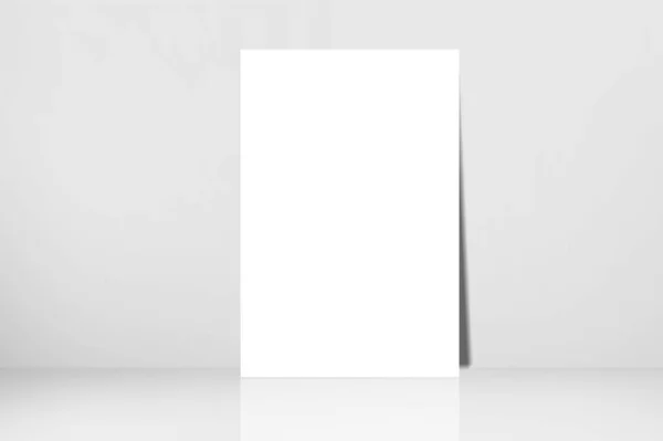 Afiche Minimalista Simple Mockup Con Fondo Blanco —  Fotos de Stock