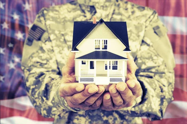 House Soldier Hands Close View Stock Photo