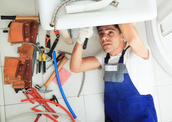 Man plumber. Royalty Free Stock Photos