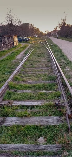 Disused Railway Crossing Next Verde Plata Hervas — Zdjęcie stockowe