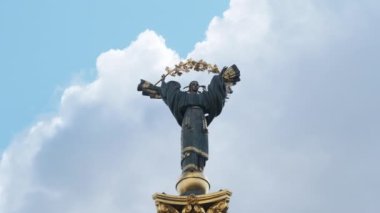 Monument Dedicated to the Independence of Ukraine in Kiev on Khreshchatyk
