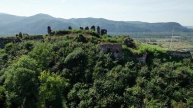 Transcarpathia 'daki Khust Kalesi, Hava Manzarası, Batı Ukrayna