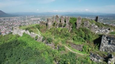 Transcarpathia 'daki Khust Kalesi, Hava Manzarası, Batı Ukrayna