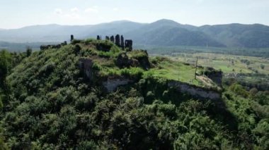 Transcarpathia 'daki Khust Kalesi, Hava Manzarası, Batı Ukrayna