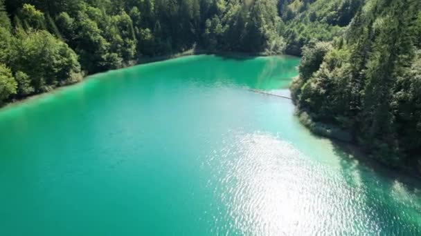 Αεροφωτογραφία των λιμνών Plitvice στο Εθνικό Πάρκο της Κροατίας, Καθαρή Φύση — Αρχείο Βίντεο