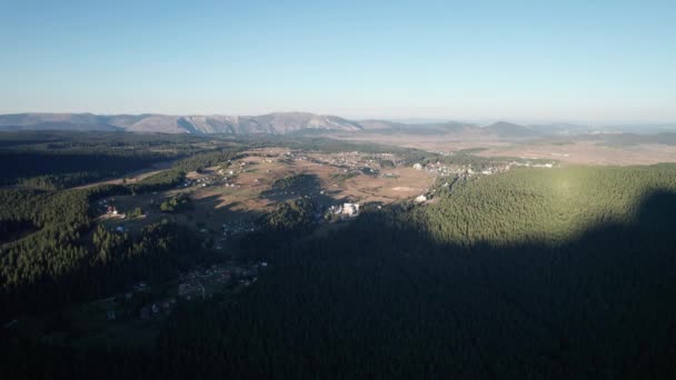 Panoramic Aerial View of Mountains and Forests of Montenegro near the Black Lake — Αρχείο Βίντεο