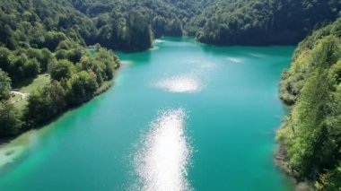 Hırvatistan Ulusal Parkı 'ndaki Plitvice Göllerinin Havadan Görünümü, Temiz Doğa