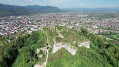 Transcarpathia 'daki Khust Kalesi, Hava Manzarası, Batı Ukrayna