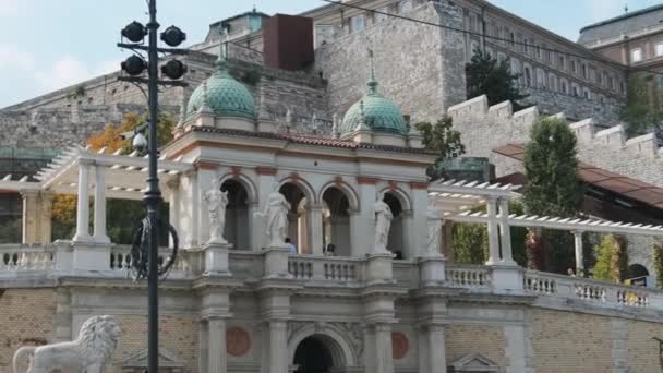 ブダペストの有名な王宮の眺め — ストック動画