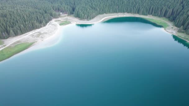 Vista aerea Lago Nero in Montenegro, Mountain Crno Jezero nel Durmitor Park — Video Stock