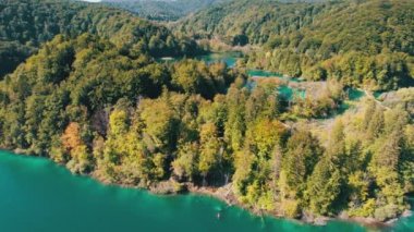Hırvatistan Ulusal Parkı 'ndaki Plitvice Göllerinin Havadan Görünümü, Temiz Doğa