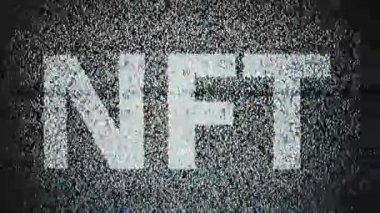 Beyaz Statik Beyaz TV Gürültüsü, Sinyal Yok Ekranda NFT Yazısı