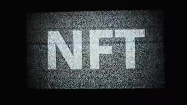 Beyaz Statik Beyaz TV Gürültüsü, Sinyal Yok Ekranda NFT Yazısı
