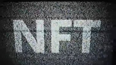 Beyaz Statik Beyaz TV Gürültüsü, Sinyal Yok Ekranda NFT Yazısı