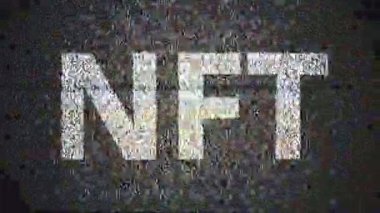 Beyaz Statik Beyaz TV Gürültüsü, Sinyal Yok Ekranda NFT Yazısı