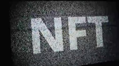 Beyaz Statik Beyaz TV Gürültüsü, Sinyal Yok Ekranda NFT Yazısı