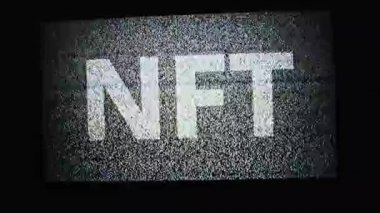 Beyaz Statik Beyaz TV Gürültüsü, Sinyal Yok Ekranda NFT Yazısı