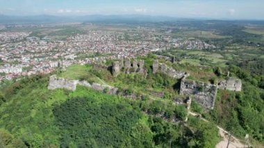 Transcarpathia 'daki Khust Kalesi, Hava Manzarası, Batı Ukrayna