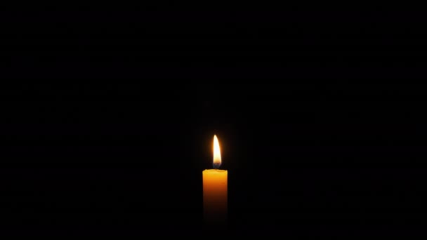 Plamen svíčky s alfa kanálem — Stock video