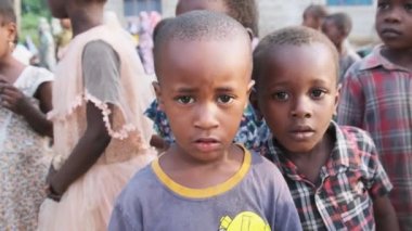 Afrika 'nın Zanzibar Köyü' ndeki Kameraya Meraklı Yerel Afrikalı Çocuklar