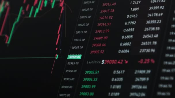 Cryptogeld Exchange Grafiek Online op een laptop scherm — Stockvideo
