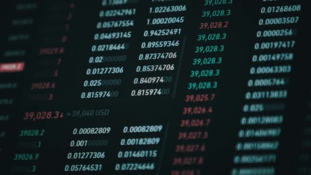 Bitcoin-Handel mit Preisentwicklung, Kryptowährungs-Börsendiagramm Online — Stockvideo
