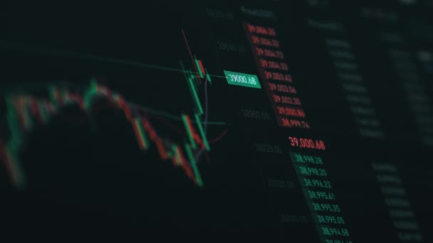 Cryptocurrency Exchange Chart Online på en bärbar skärm — Stockvideo