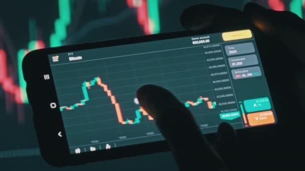 Crypto Trading di Smartphone — Stok Video