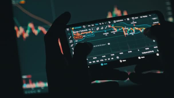 Crypto Trading w smartfonie — Wideo stockowe