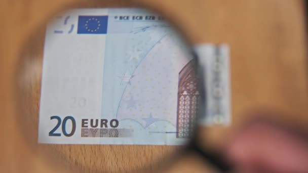 20 Euro sous verre grossissant — Video