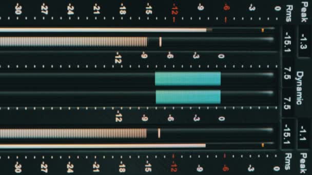Audio stopa hlasitost měřiče v Digital Music Production Software — Stock video