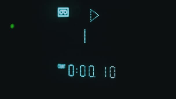 VCR计时器上的电子数字计数器 — 图库视频影像
