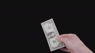 Alpha Channel ile Erkek El Şovu Bir Dolar Fatura