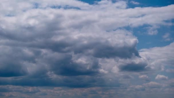 Cumulus Clouds Move in the Blue Sky, Cloudscape Timelapse — Vídeos de Stock