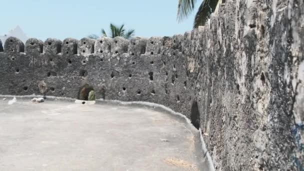 Antico Forte Storico di Stone Town, Zanzibar, Tanzania, Vista dalla Torre — Video Stock