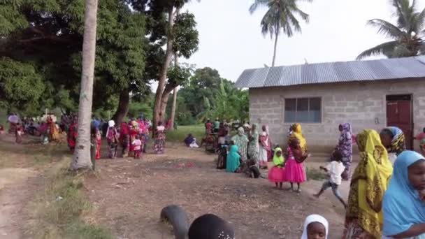 ( 영어 ) Crowd of Curious Local Children on African Wedding in a Local Village, Zanzibar — 비디오