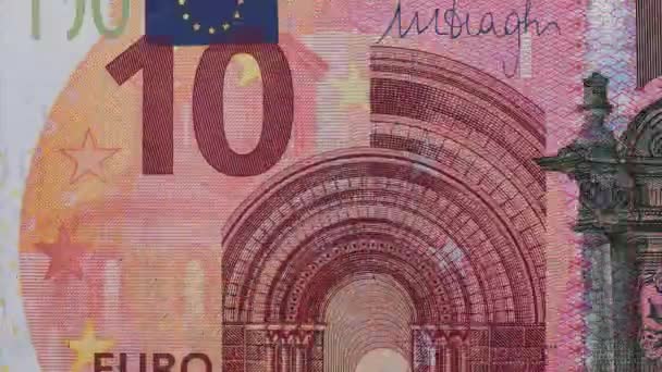 Notas do euro em mudança em Stop Motion, Loopable, Animação, Close-Up — Vídeo de Stock