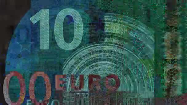 Фрагменты различных европейских бумажных денег меняют друг друга в стоп-движении — стоковое видео
