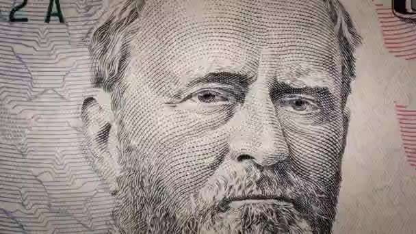 Fragments American Dollar Banknotes Different Denominations Change Each Other Stop — Vídeo de Stock