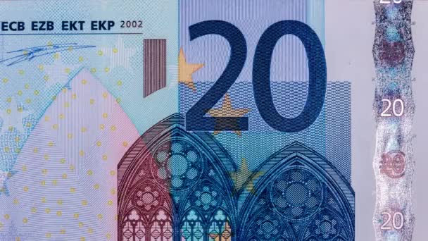 Uang Euro Berubah Dalam Gerakan Berhenti Dapat Diulang Close Sebagian — Stok Video